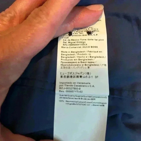 Hugo Boss Sharp Fit dark blue button down men’s shirt, 15 1/2”/ 32/33, cotton - Picture 4 of 4